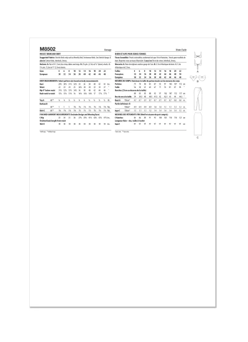 M8502 McCalls Schnittmuster Designer Bikini Strandrock