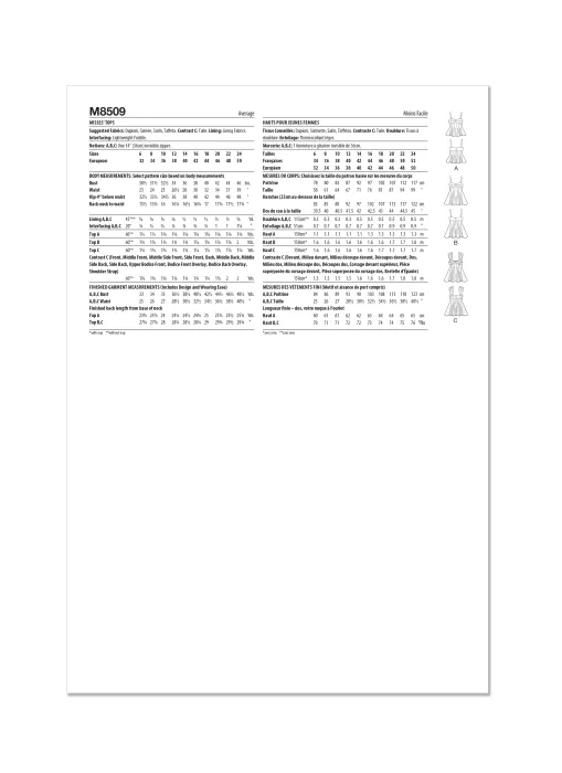 M8509 McCalls Schnittmuster Corsagentop