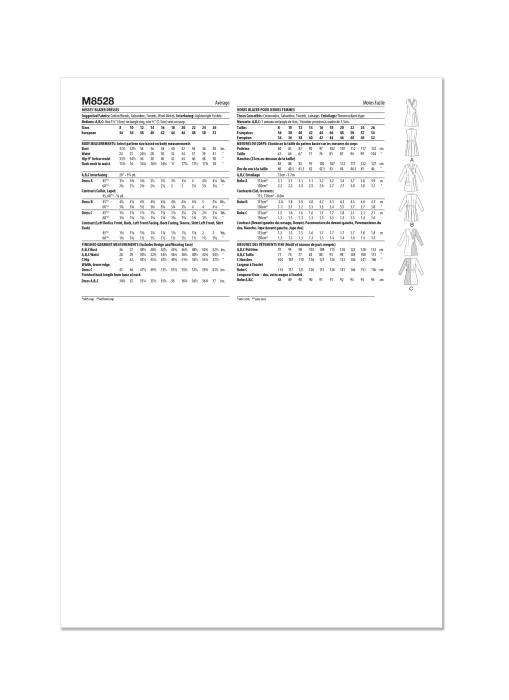 M8528 McCalls Schnittmuster Blazer-Wickelkleid