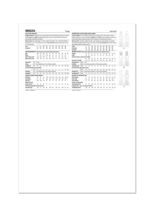 M8534 McCalls Schnittmuster Jersey-Jumpsuit