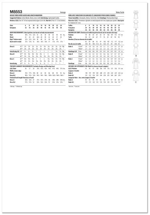 M8553 McCalls Schnittmuster Kleid