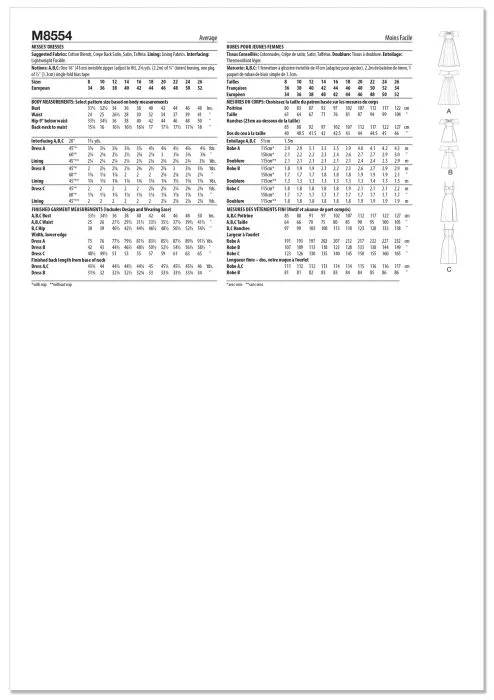 M8554 McCalls Schnittmuster Abendkleid Cocktailkleid