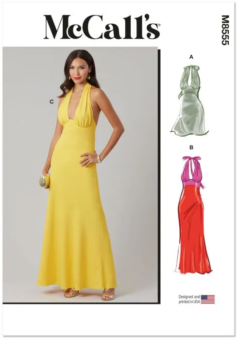 M8555 McCalls Schnittmuster Neckholder Dress