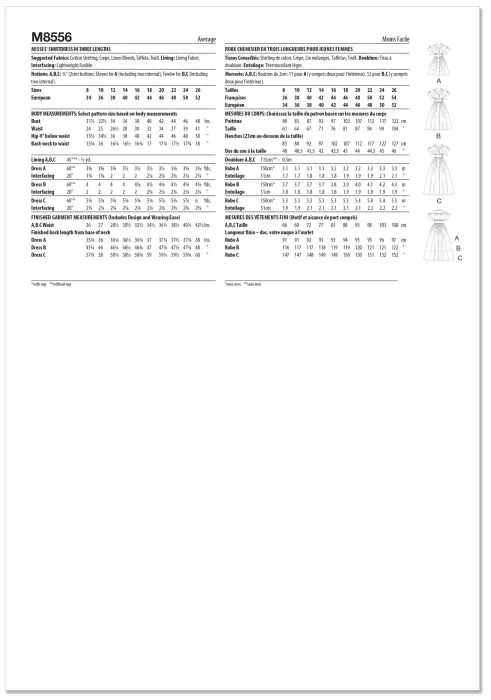 M8556 McCalls Schnittmuster Kleid Abendkleid