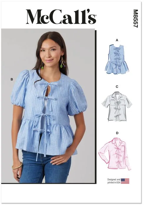 M8557 McCalls Schnittmuster Blusen Top EASY!