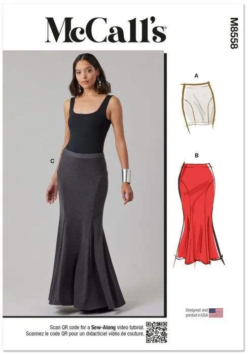 M8558 McCalls Schnittmuster Jerseyrock EASY!