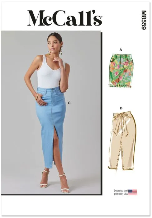 M8559 McCalls Schnittmuster Jeansrock