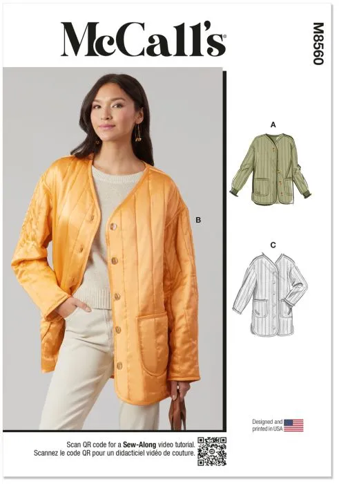 M8560 McCalls Schnittmuster Steppjacke