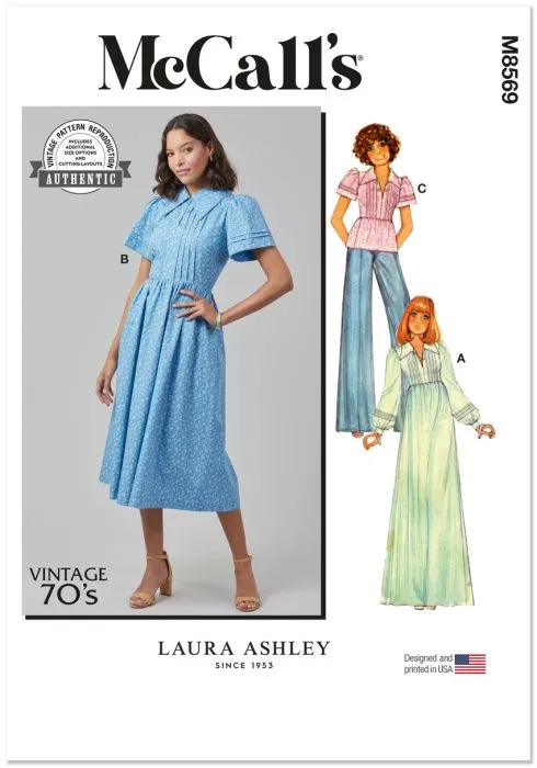 M8569 McCalls Schnittmuster Vintage Kleid Bluse