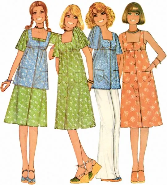 M8570 McCalls Schnittmuster Vintage Kleid Tunkia Top