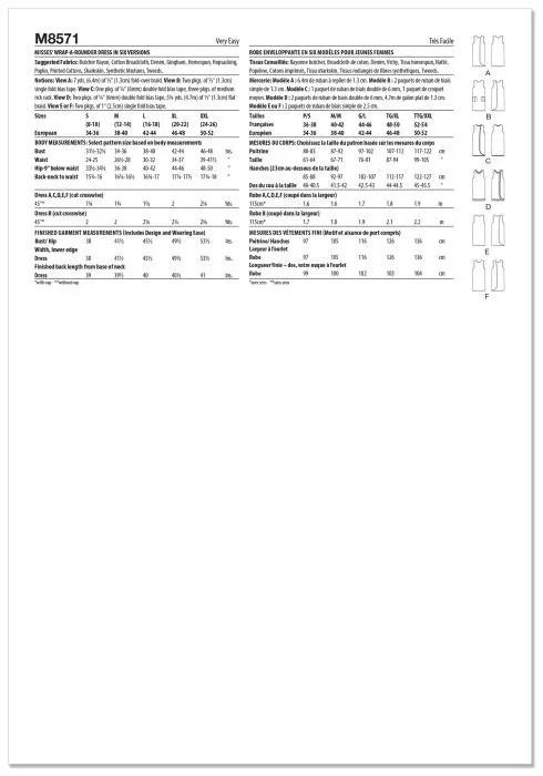 M8571 McCalls Schnittmuster Vintage Wickelkleid EASY!