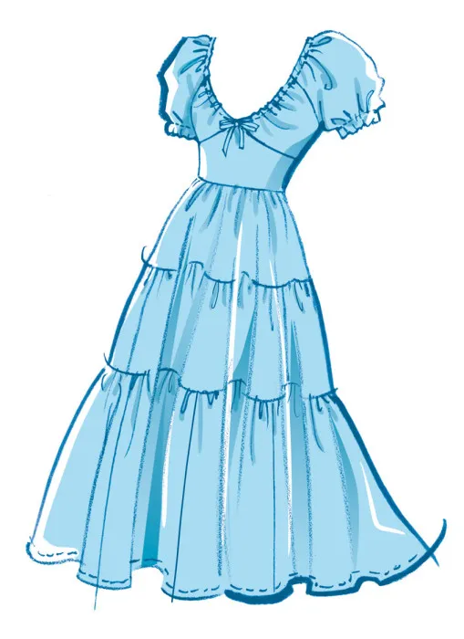 M8575 McCalls Schnittmuster Stufenkleider