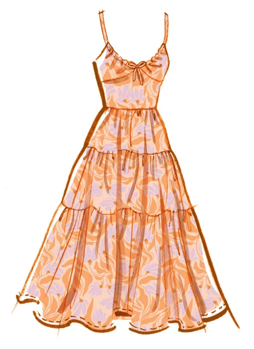 M8575 McCalls Schnittmuster Stufenkleider