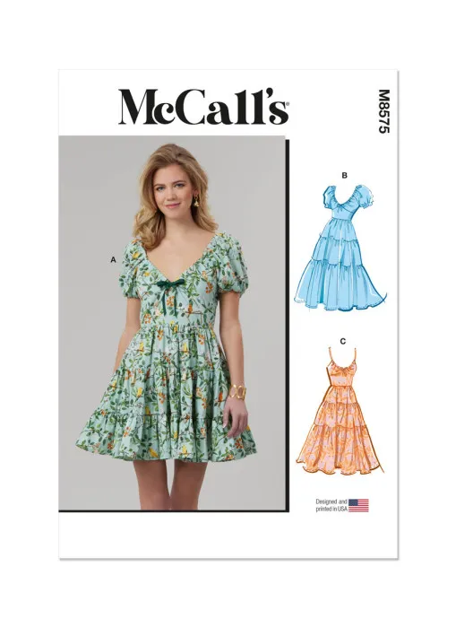 M8575 McCalls Schnittmuster Stufenkleider
