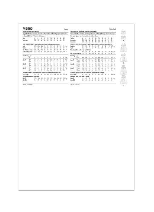 M8583 McCalls Schnittmuster Ballonrock