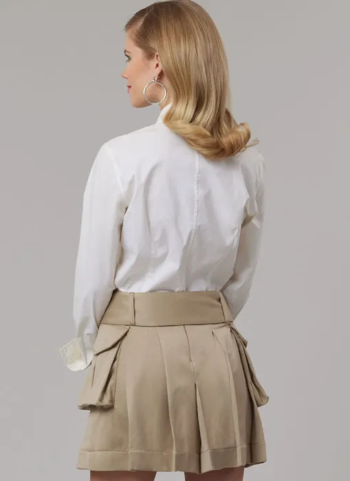 M8584 McCalls Schnittmuster Faltenrock mit Taschen