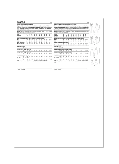 M8596 McCalls Schnittmuster Vintage Kleid Jumpsuit EASY!