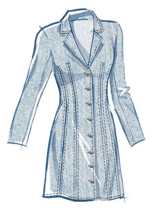 M8601 McCalls Schnittmuster Minikleid Blazerkleid