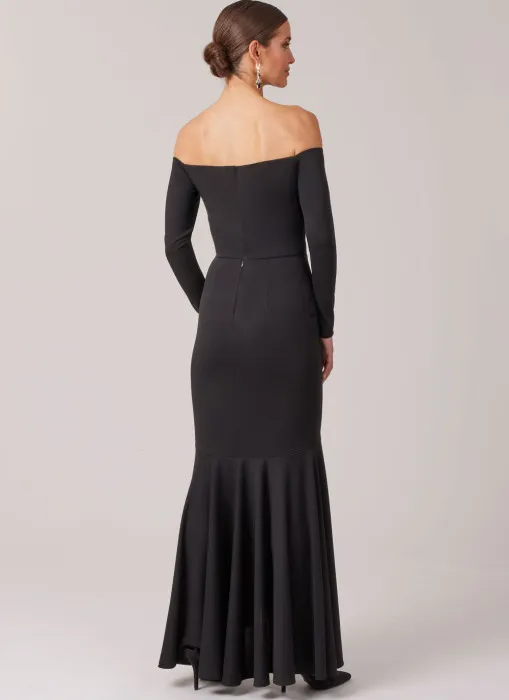 M8605 McCalls Schnittmuster schulterfreies Abendkleid