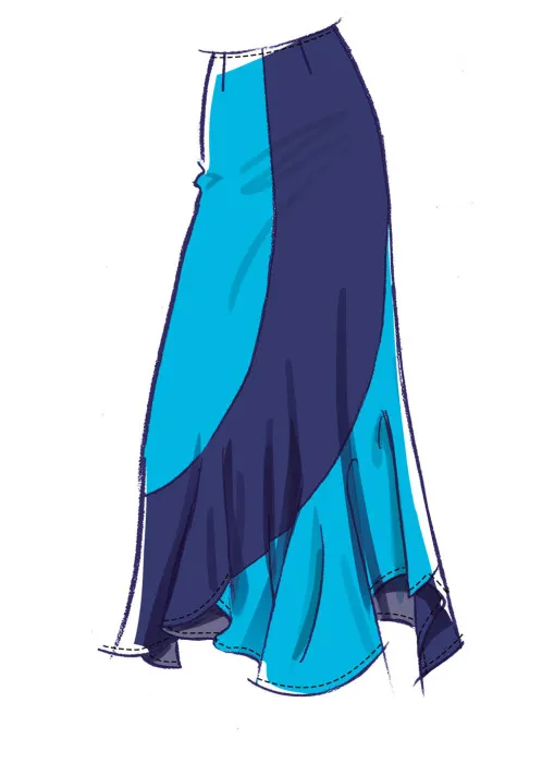 M8608 McCalls Schnittmuster Rock in Maxilänge