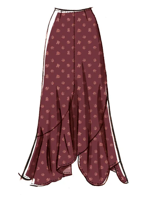 M8608 McCalls Schnittmuster Rock in Maxilänge