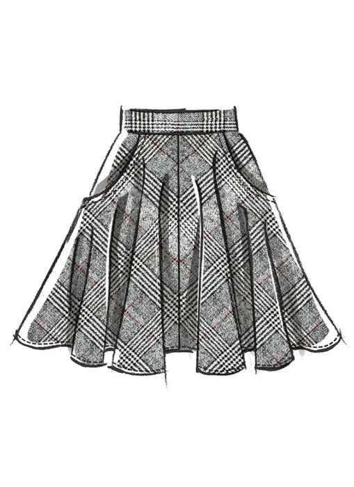 M8609 McCalls Schnittmuster Rock in drei Längen