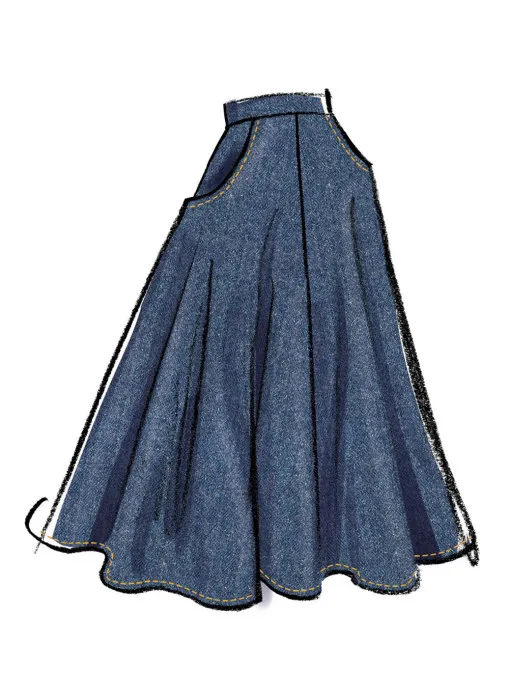 M8609 McCalls Schnittmuster Rock in drei Längen