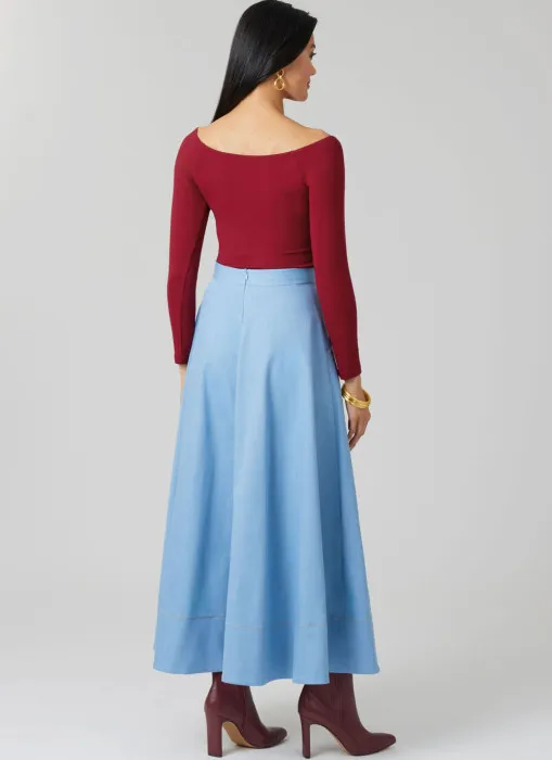 M8609 McCalls Schnittmuster Rock in drei Längen