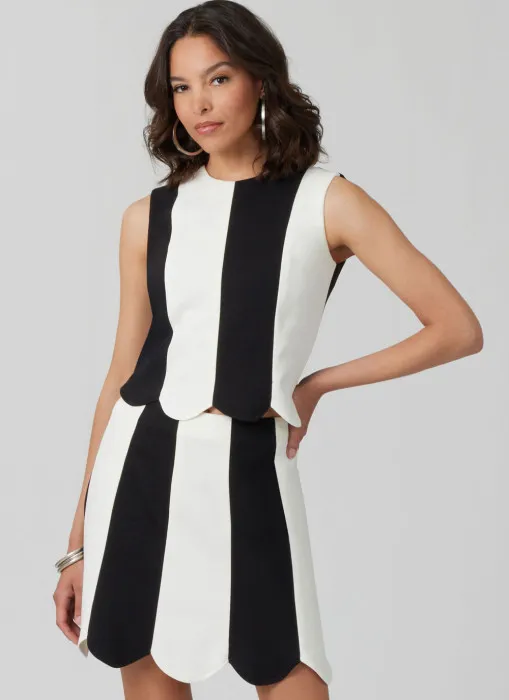 M8610 McCalls Schnittmuster Abend-Outfit Top + Rock