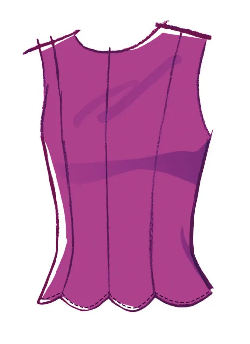 M8610 McCalls Schnittmuster Abend-Outfit Top + Rock