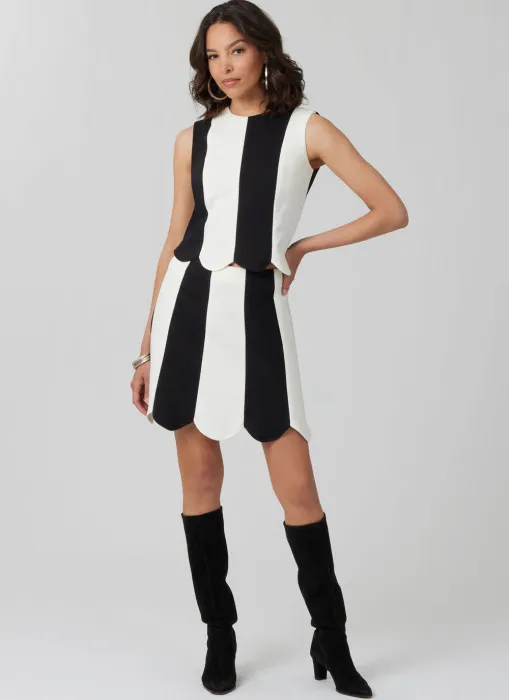 M8610 McCalls Schnittmuster Abend-Outfit Top + Rock