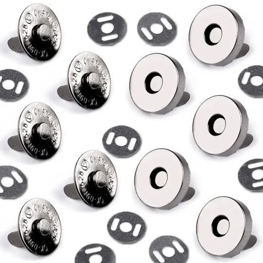 Magnetverschluss 14mm schwarz rund 5er-Pack