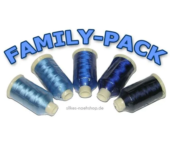 Maschinenstickgarn Set RAYON FAMILY-PACK blau