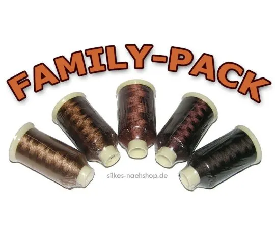 Maschinenstickgarn Set RAYON FAMILY-PACK braun