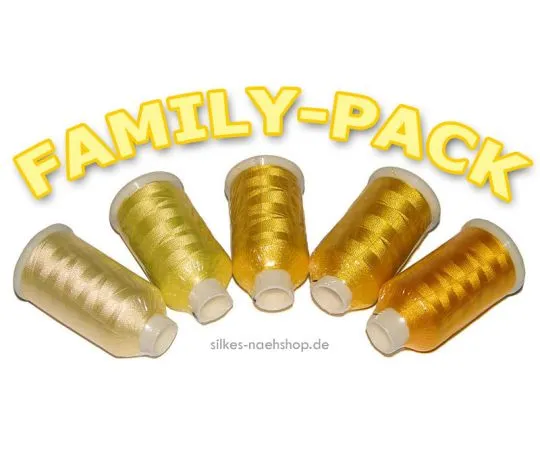 Maschinenstickgarn Set RAYON FAMILY-PACK gelb