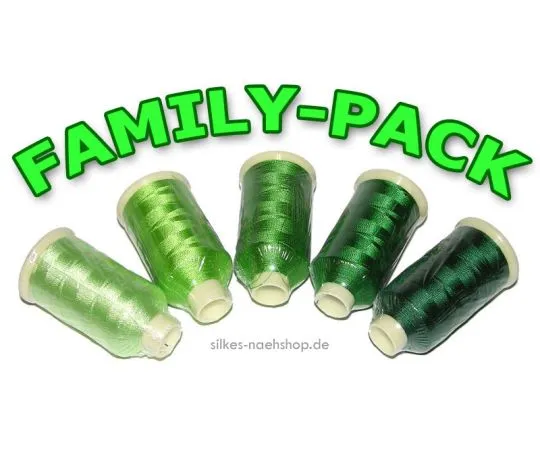 Maschinenstickgarn Set RAYON FAMILY-PACK grün