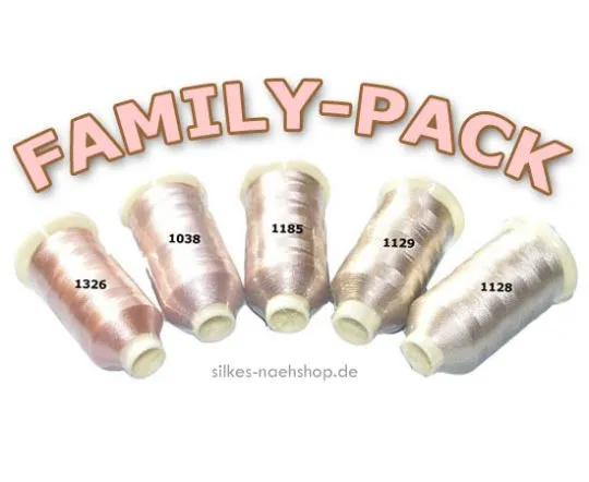 Maschinenstickgarn Set RAYON FAMILY-PACK haut
