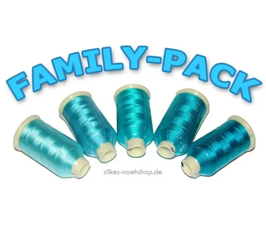 Maschinenstickgarn Set RAYON FAMILY-PACK türkis