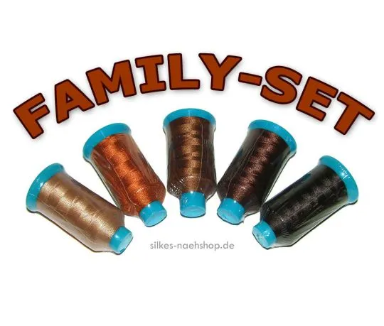 Maschinenstickgarn POLY FAMILY-SET braun