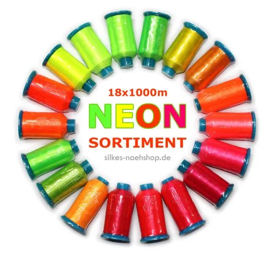 Maschinenstickgarn Sortiment NEON 18x1000m