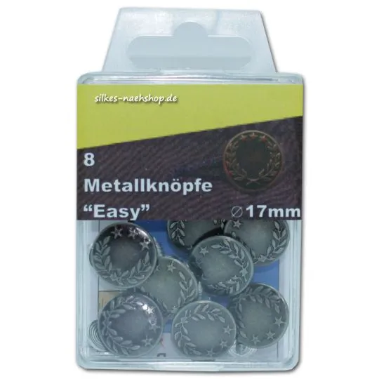 Metallknöpfe Jeansknöpfe EASY 17mm altsilber 8er-Pack