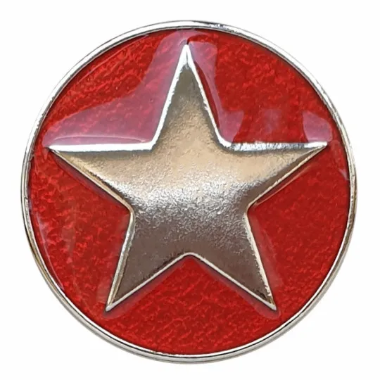 KONVOLUT Metallknopf emailliert mit Stern 20mm