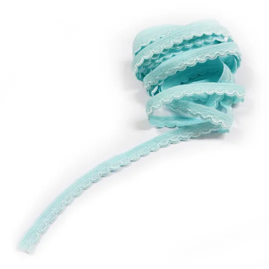 2,70m elastische Muschelsaumspitze mint