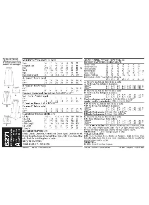 N6271 NewLook Schnittmuster Hose Shorts Rock 36-48