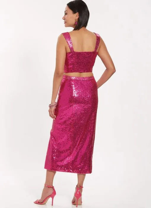 N6741 NewLook Schnittmuster Crop-Top Rock 32-44