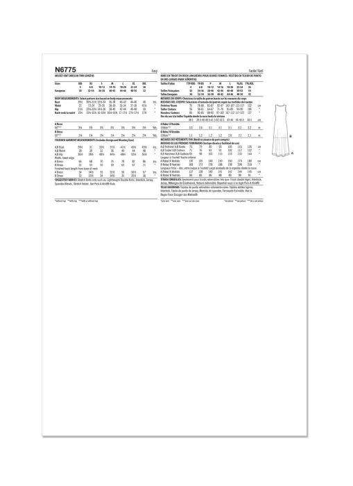 N6775 NewLook Schnittmuster Jerseykleid XXS-XXL EASY!