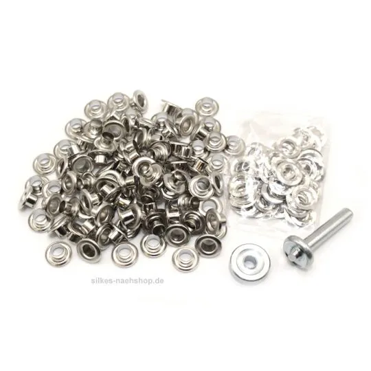 Ösen mit Scheiben 5mm silber 100er-SPARPACK