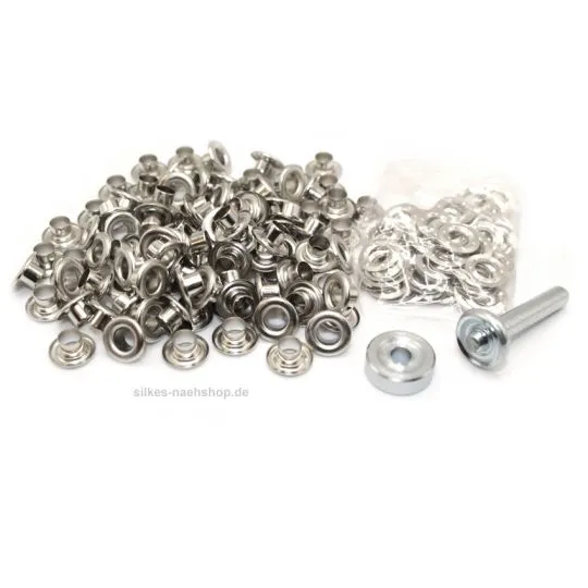 Ösen mit Scheiben 5mm silber 100er-SPARPACK