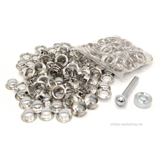 Ösen mit Scheiben 8mm silber 100er-SPARPACK