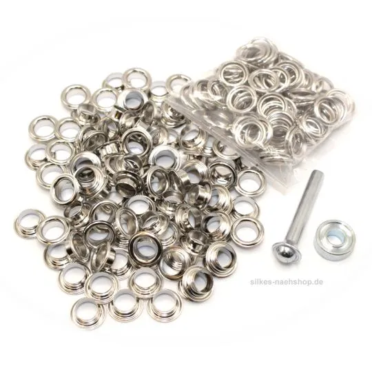 Ösen mit Scheiben 8mm silber 100er-SPARPACK